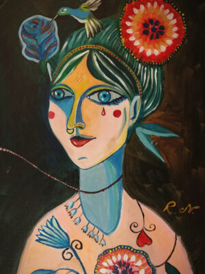 Painted postcards – women portraits