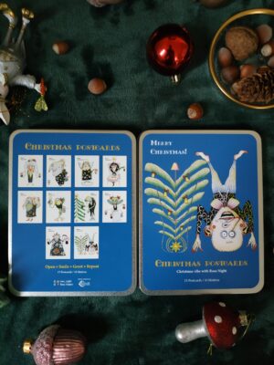 A set of "crazy" Christmas postcards