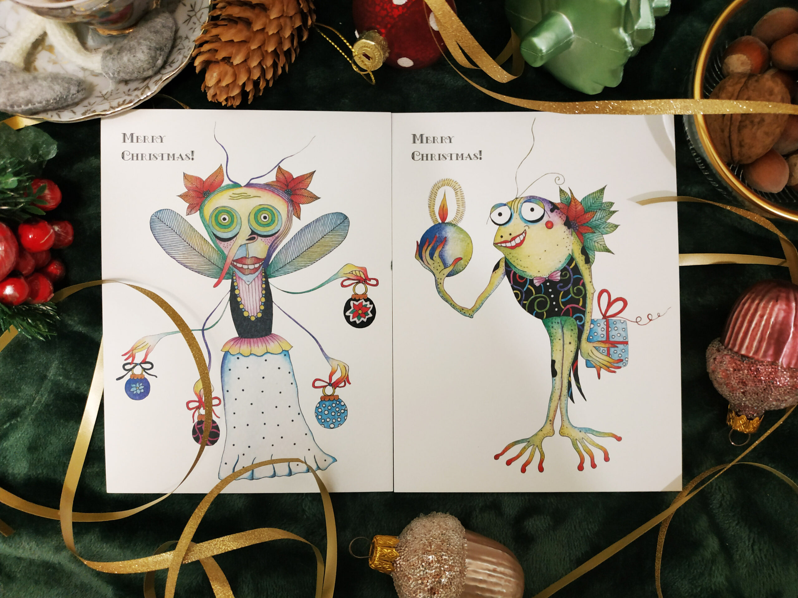 A set of "crazy" Christmas postcards - Image 14