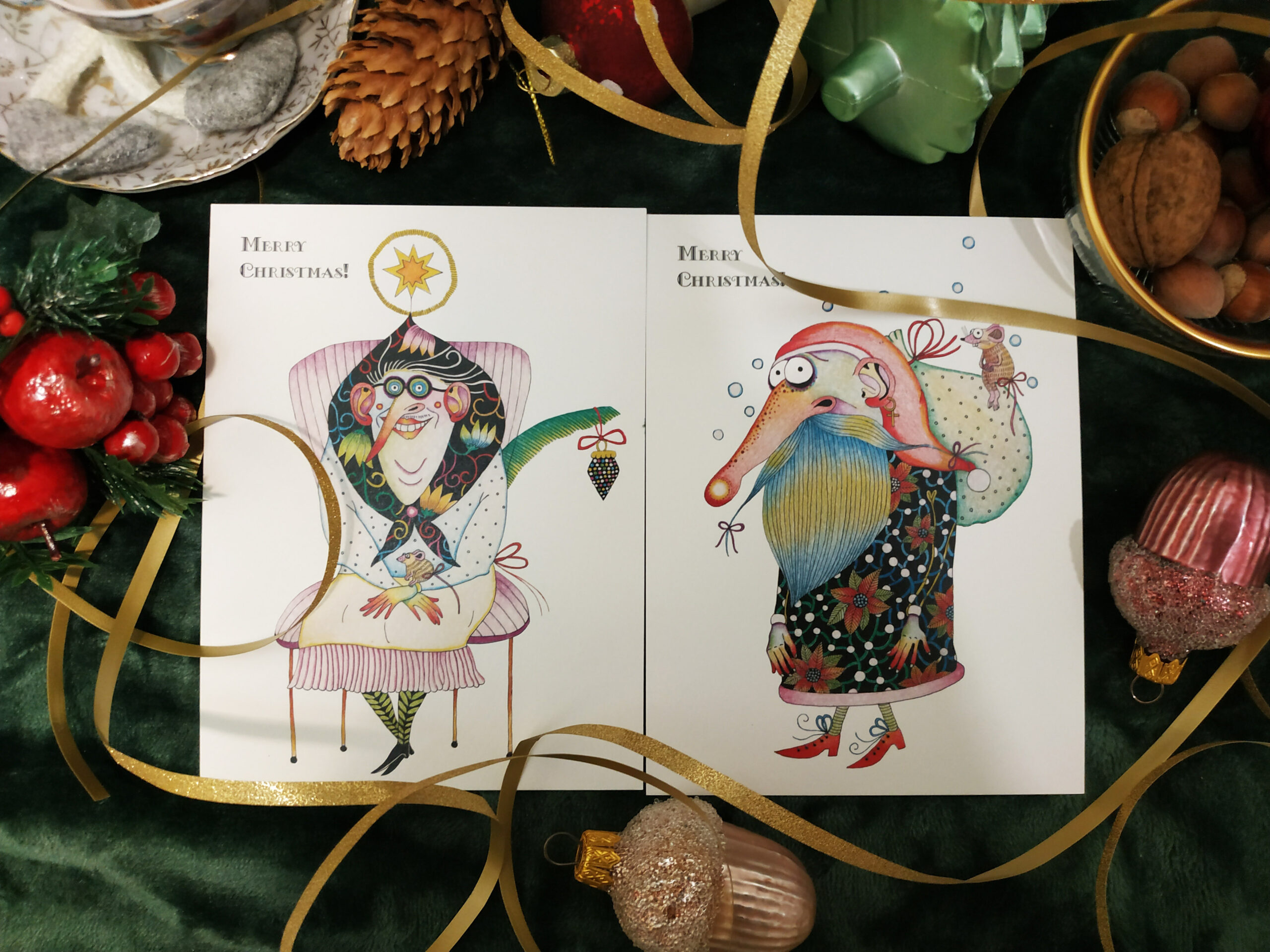 A set of "crazy" Christmas postcards - Image 26