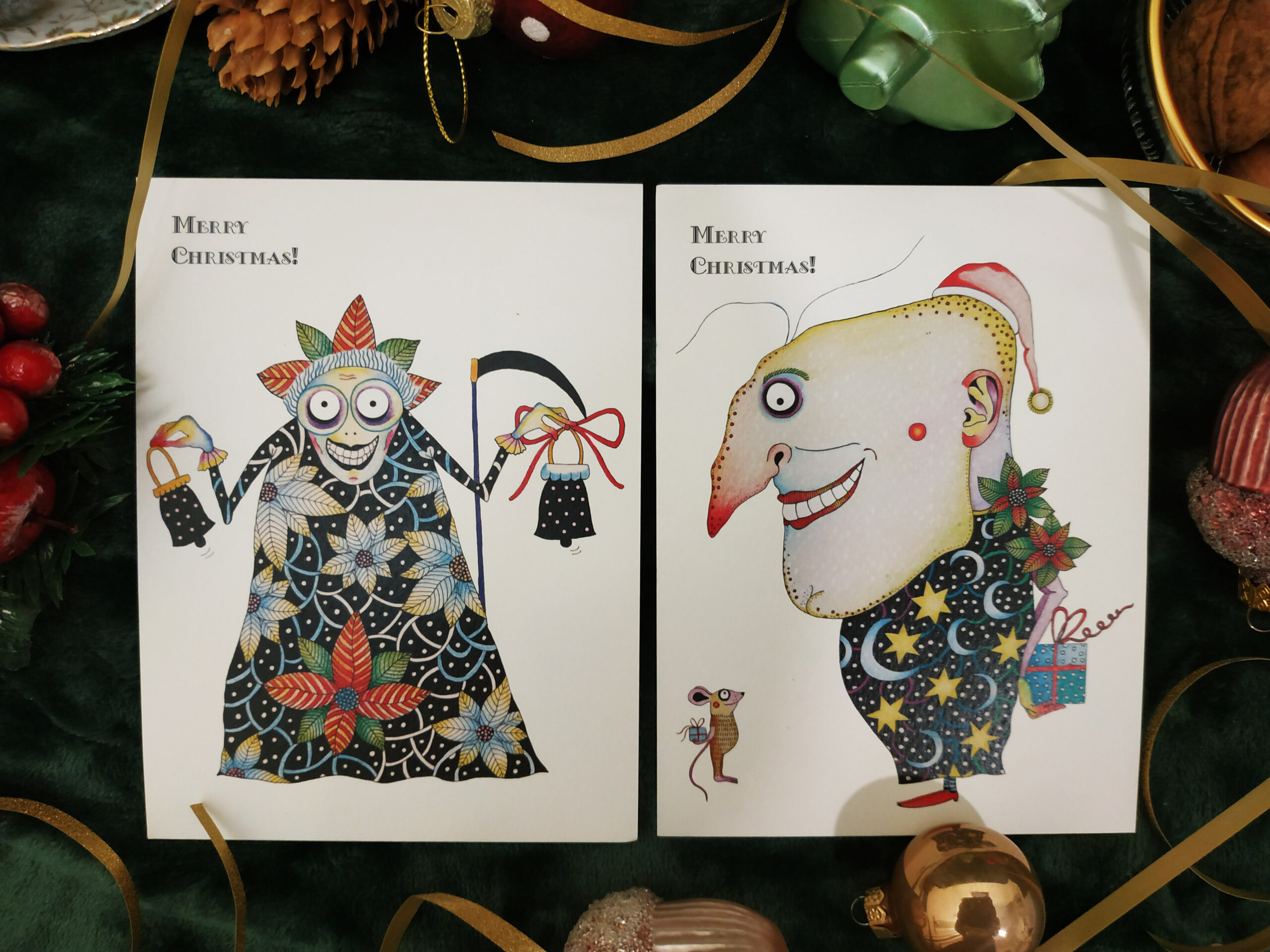 A set of "crazy" Christmas postcards - Image 24