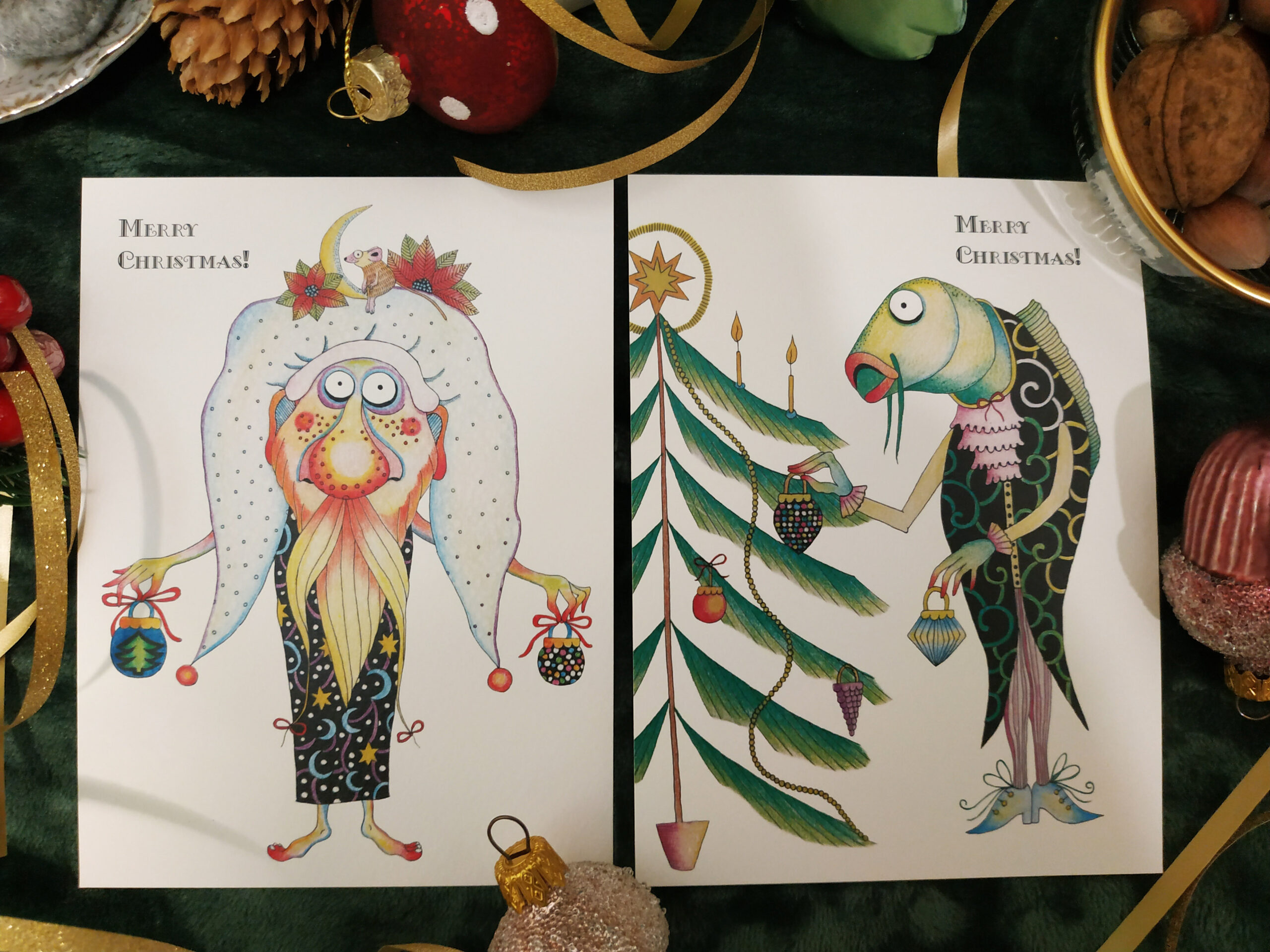 A set of "crazy" Christmas postcards - Image 22