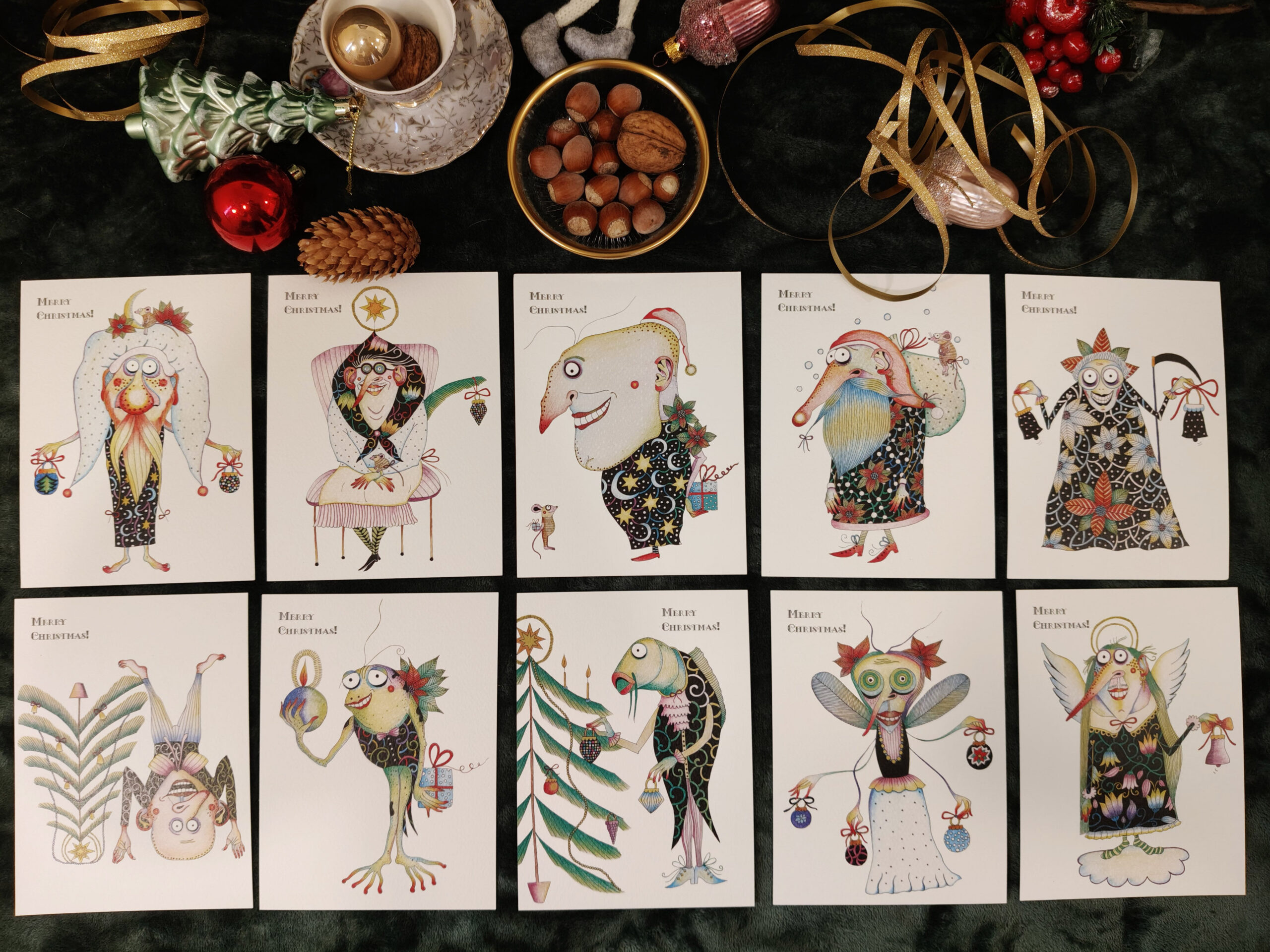 A set of "crazy" Christmas postcards - Image 10