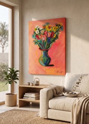 Painted pictures - prints of flowers (unframed)